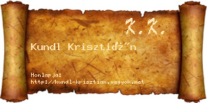 Kundl Krisztián névjegykártya